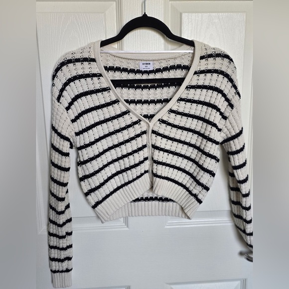 Cotton On It's A Match V-neck Stripe Knit Women’s Cardigan Size Small - Picture 3 of 3